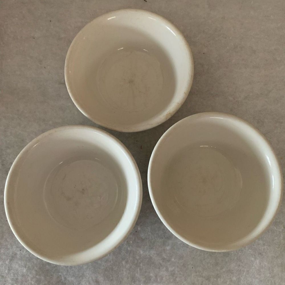 3 Jackson China Heavy White 5 3/4” Bowls